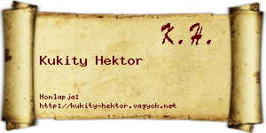 Kukity Hektor névjegykártya